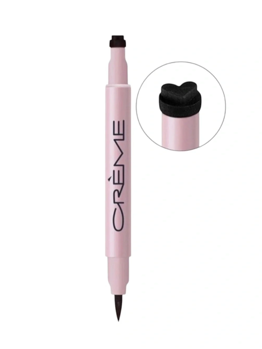 2 Pack The Crème Shop Dual-Ended Eyeliner Pen w/ Heart Face Stamp Black Eyeliner